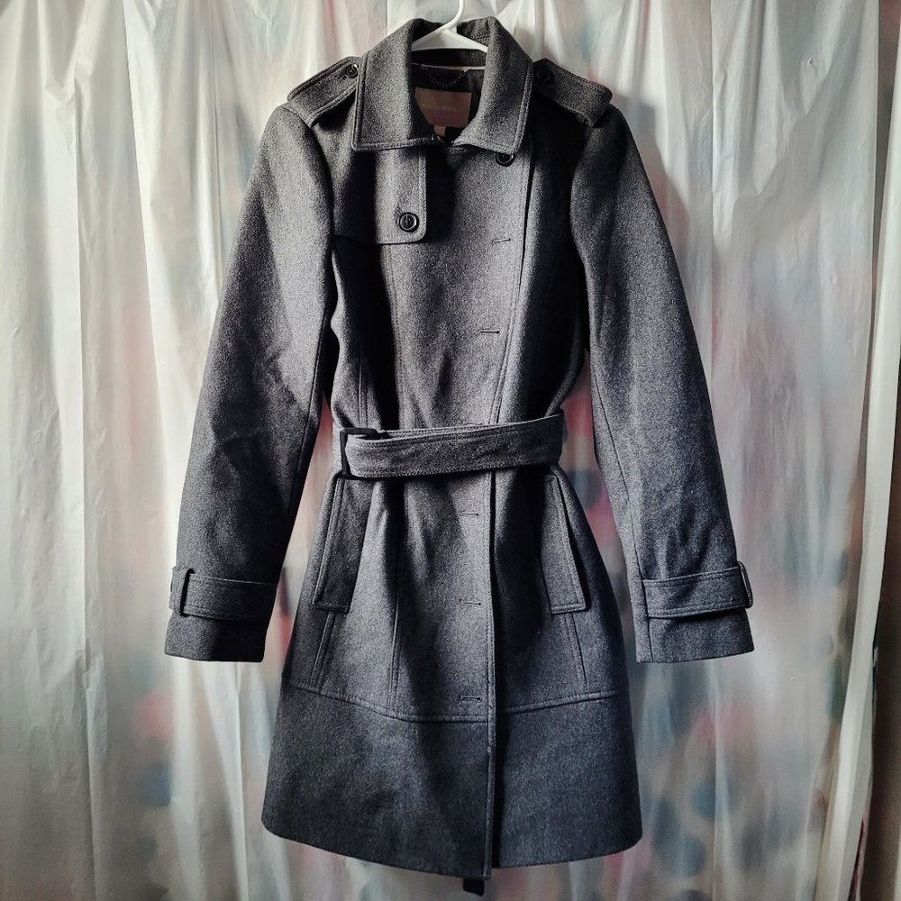 Banana Republic Women's Grey Pea Coat Size 12